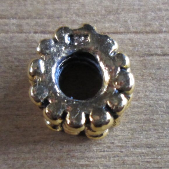 Gold Plated Sterling Silver Beaded European Charm with Crystals - Picture 5 of 6